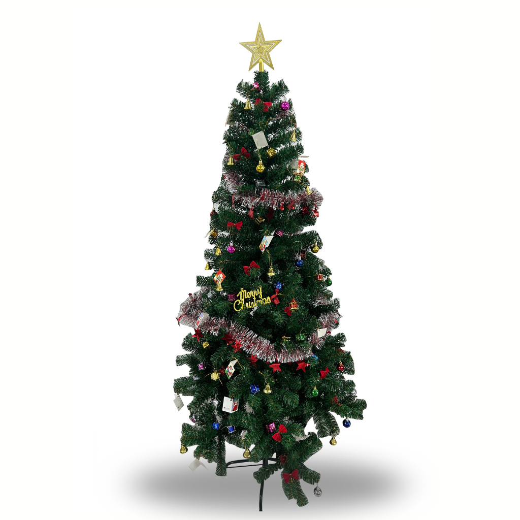 Árvore de Natal Completa com Kit de Decoração – 150 cm 450 Galhos ou 180 cm 540 Galhos