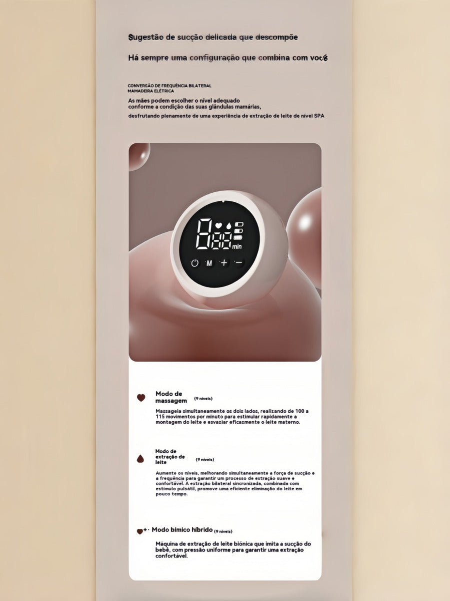 Bomba De Tirar Leite Elétrica Dupla Recarregável Silenciosa