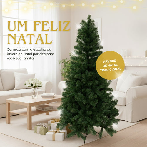 Árvore de Natal Tradicional Verde Decorativa – Do Médio ao Extra Grande (150 a 240 cm)