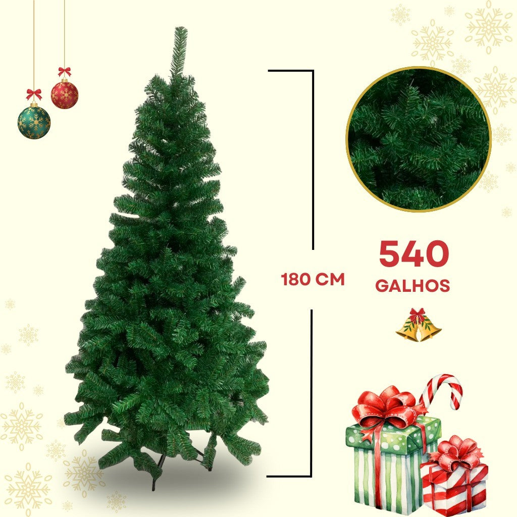 Árvore de Natal Tradicional Verde Decorativa – Do Médio ao Extra Grande (150 a 240 cm)