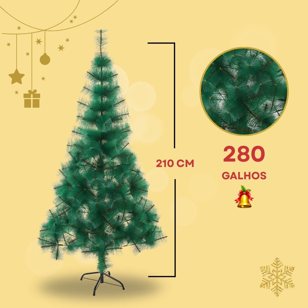 Árvore de Natal Pinheiro Premium Alta Qualidade – Opções em 150, 180, 210 e 240 cm