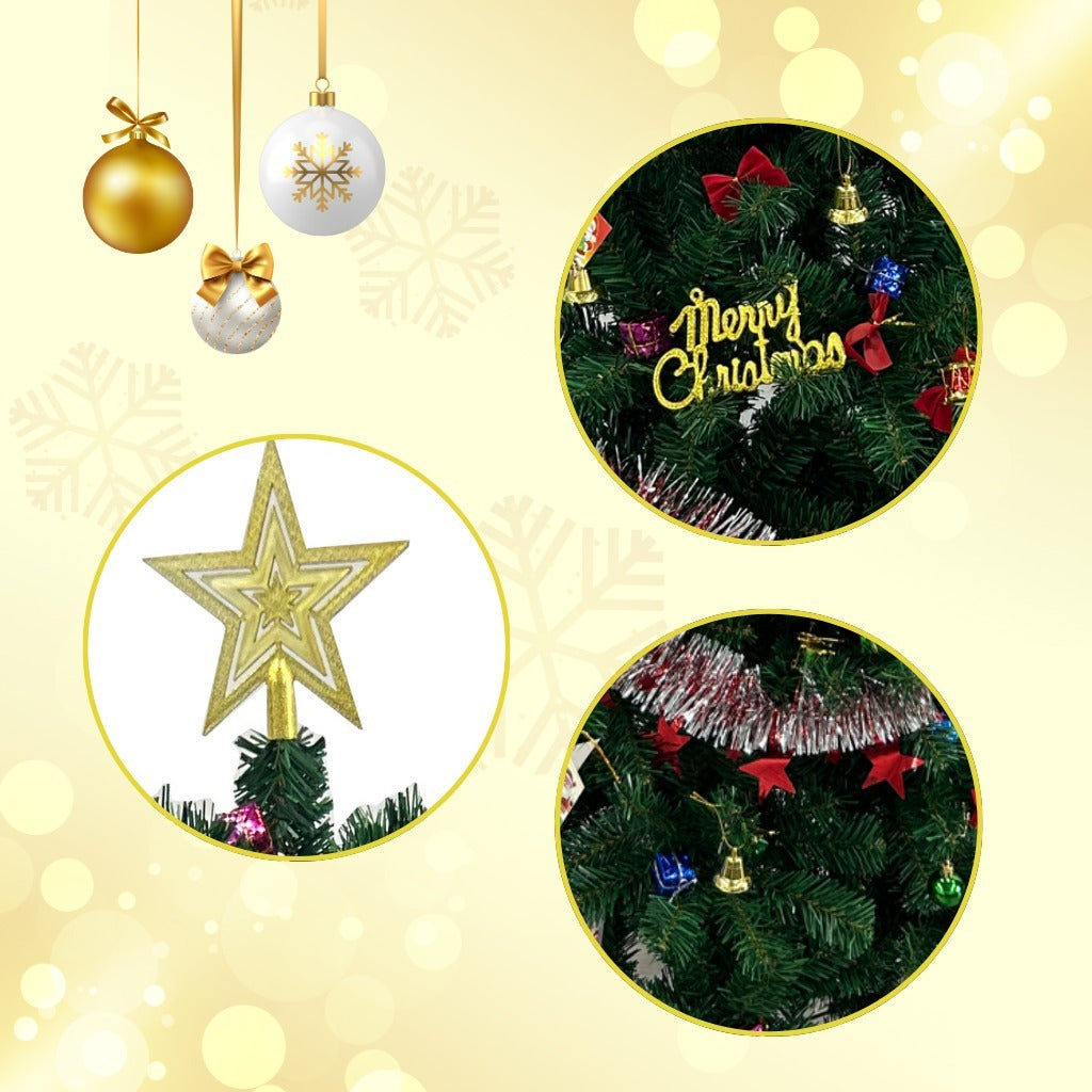 Árvore de Natal Completa com Kit de Decoração – 150 cm 450 Galhos ou 180 cm 540 Galhos