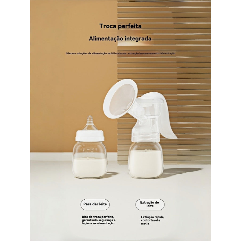 Extrator de Leite Manual com Bico de Silicone – Leve, Portátil e Completo