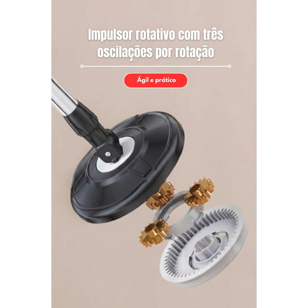 Mop Pedal Giratórico 11L com Centrífuga Inox e 2 Refis – Limpeza Sem Esforço