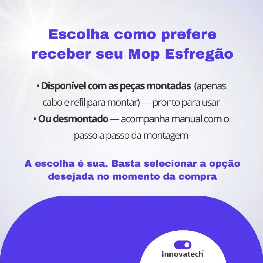 Mop 360° Giratório Inox com Dispenser e Refil de Microfibra