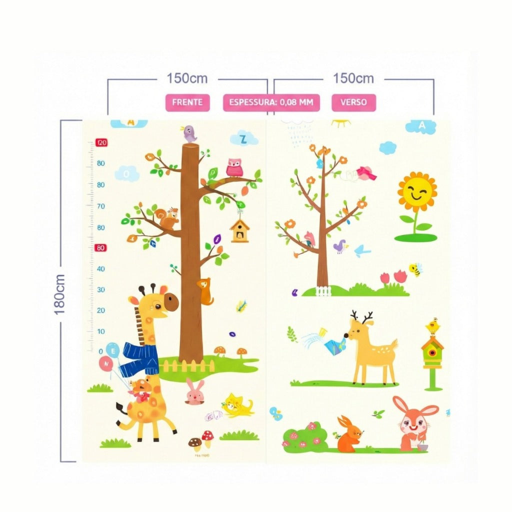 Tapete Tatame Infantil Emborrachado Dupla Face 2*1.5M/1.8*1.5M 1mm Térmico e Antiderrapante