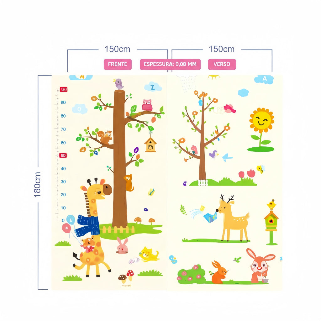 Tapete Tatame Infantil Emborrachado Dupla Face 2*1.5M/1.8*1.5M 1mm Térmico e Antiderrapante