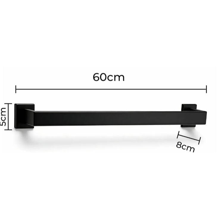 Kit Completo de Acessórios para Banheiro Preto Inox 304 4 Peças Quadrado Luxo