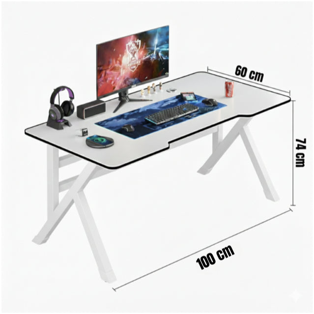 Mesa Gamer para Computador e Jogos Ideal para Estudo e Home Office com porta copos e suporte para fones de ouvido
