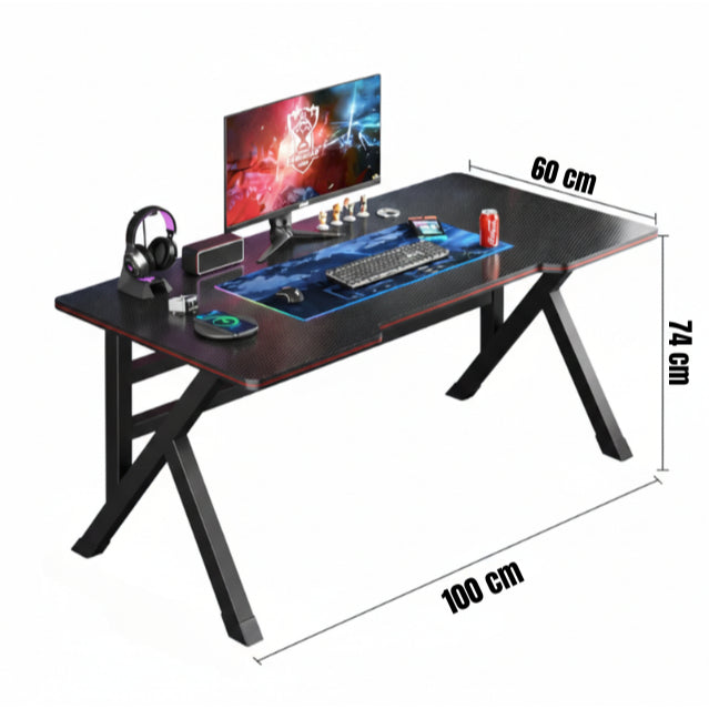 Mesa Gamer para Computador e Jogos Ideal para Estudo e Home Office com porta copos e suporte para fones de ouvido