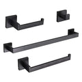 Kit Completo de Acessórios para Banheiro Preto Inox 304 4 Peças Quadrado Luxo