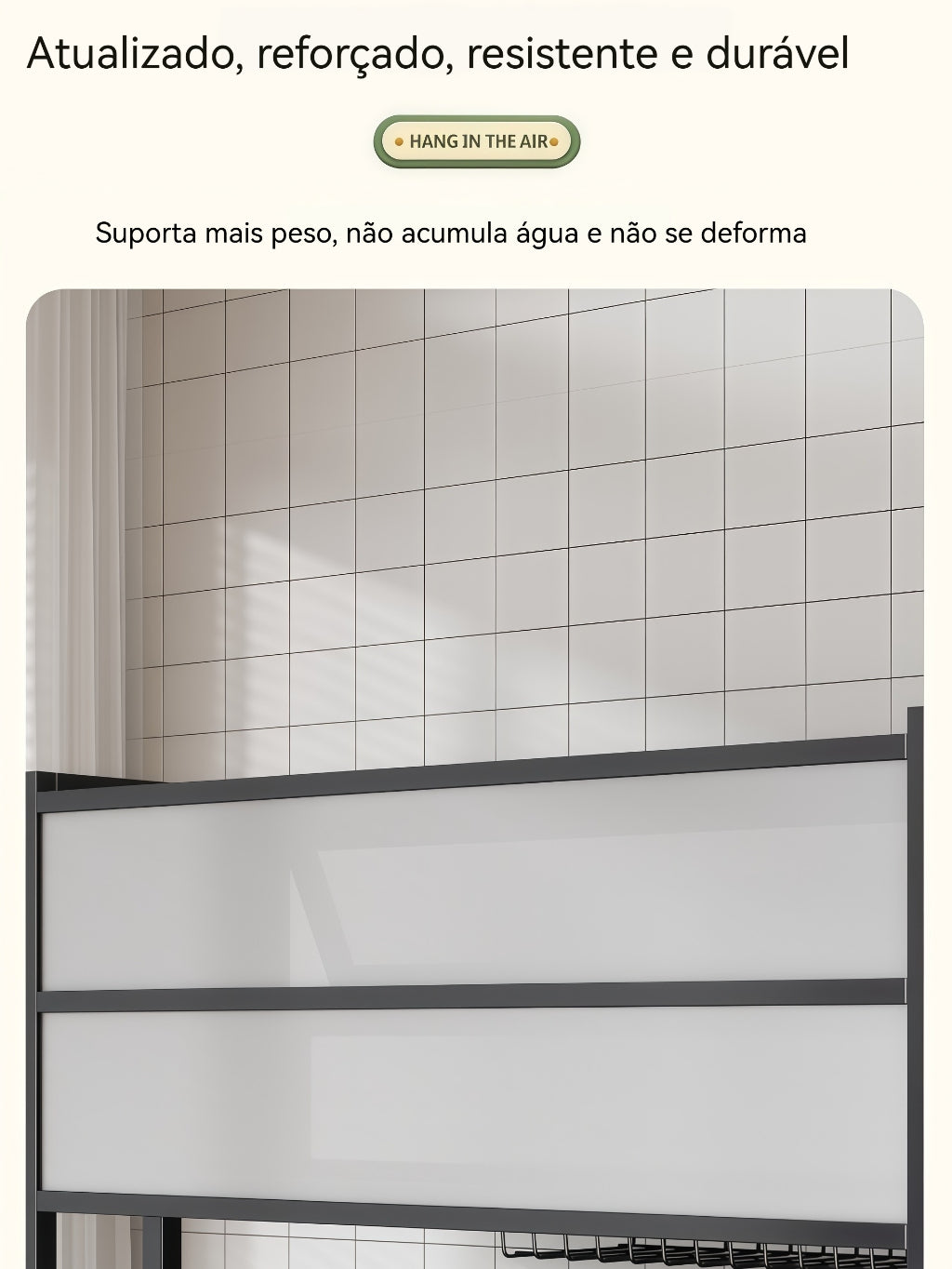 Escorredor De Louça 65/85cm Cozinha Suspensa Modula Pia Rack Organizador Estante poeira porta armário