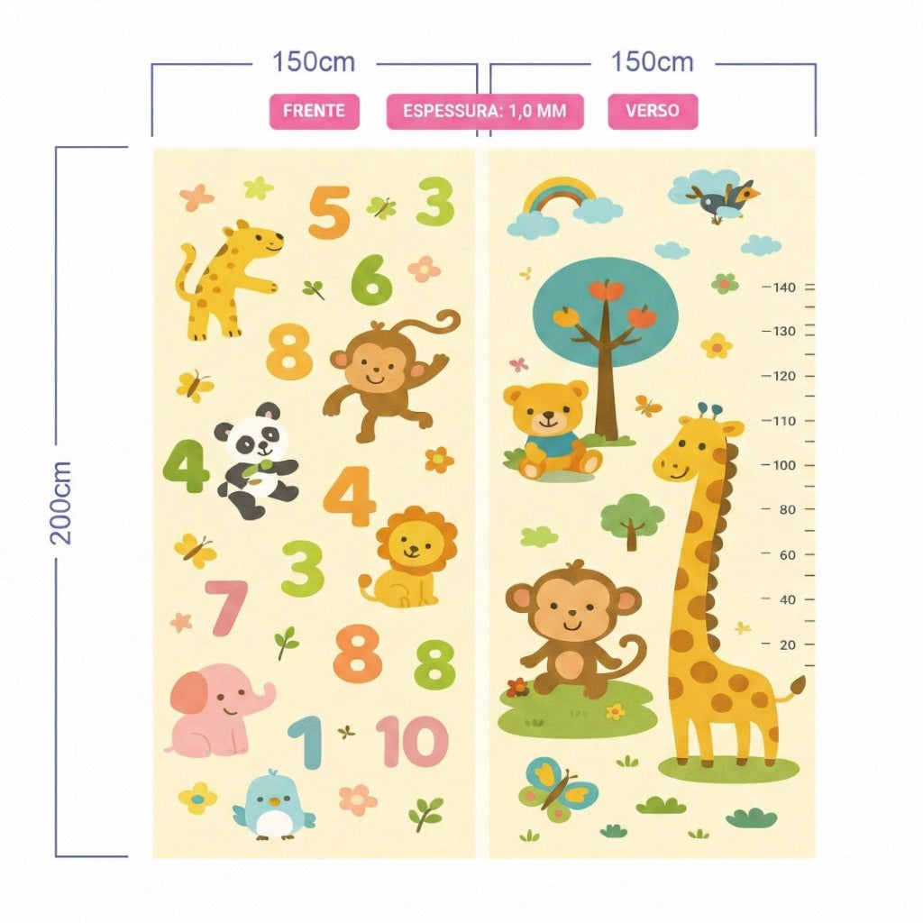 Tapete Tatame Infantil Emborrachado Dupla Face 2*1.5M/1.8*1.5M 1mm Térmico e Antiderrapante
