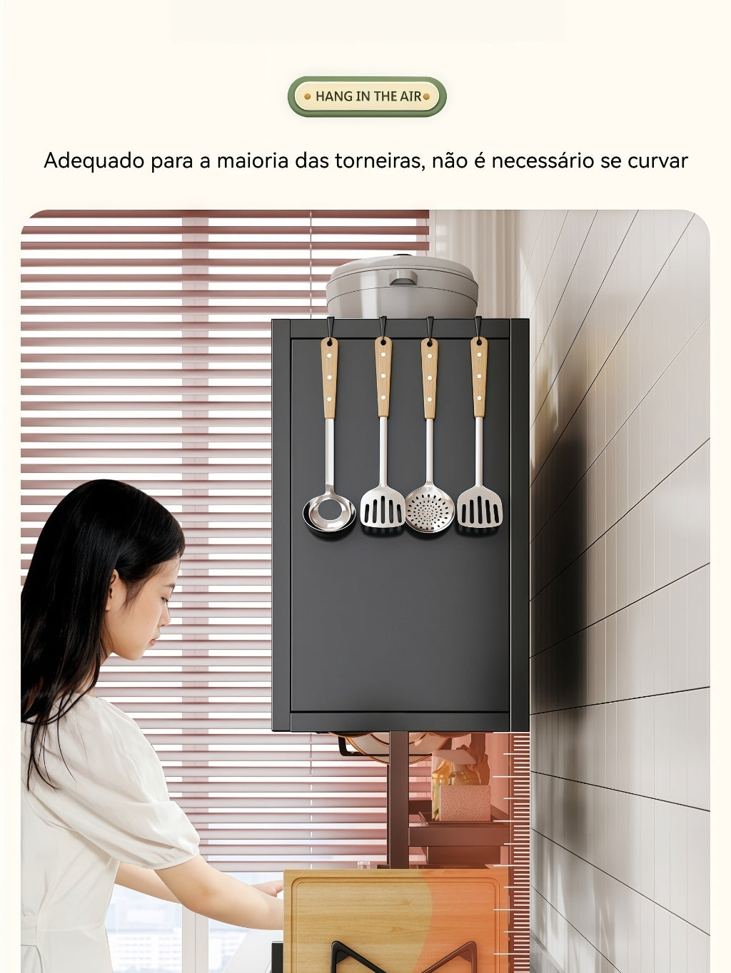 Escorredor De Louça 65/85cm Cozinha Suspensa Modula Pia Rack Organizador Estante poeira porta armário