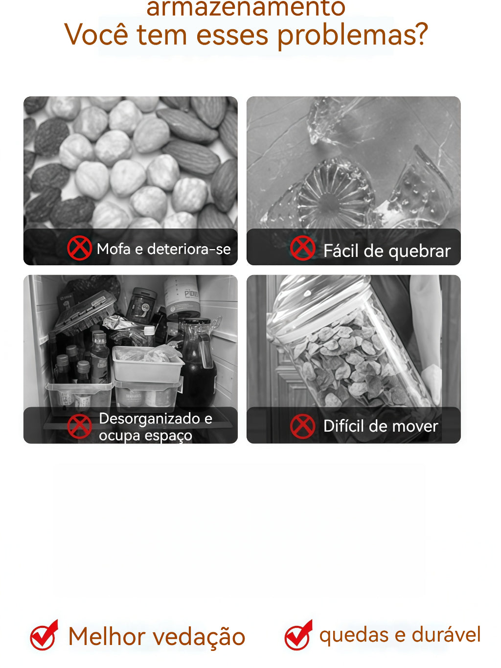 Kit Potes de Vidro Hermético c/ Tampa de Bambu (5, 7 ou 11) Vedação Silicone, Anti-Umidade, Porta Mantimentos