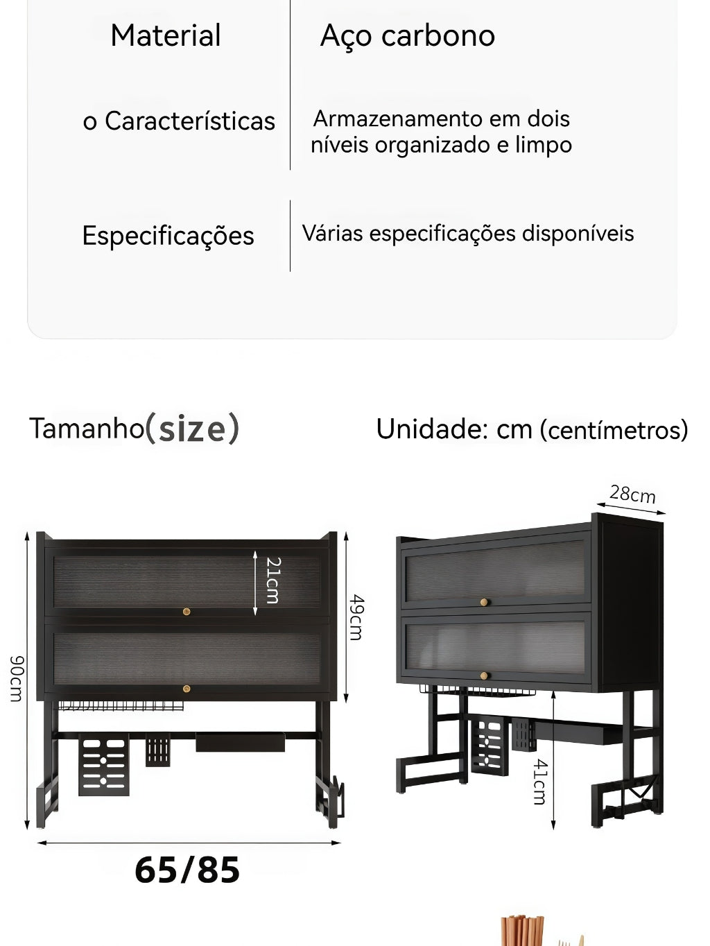 Escorredor De Louça 65/85cm Cozinha Suspensa Modula Pia Rack Organizador Estante poeira porta armário