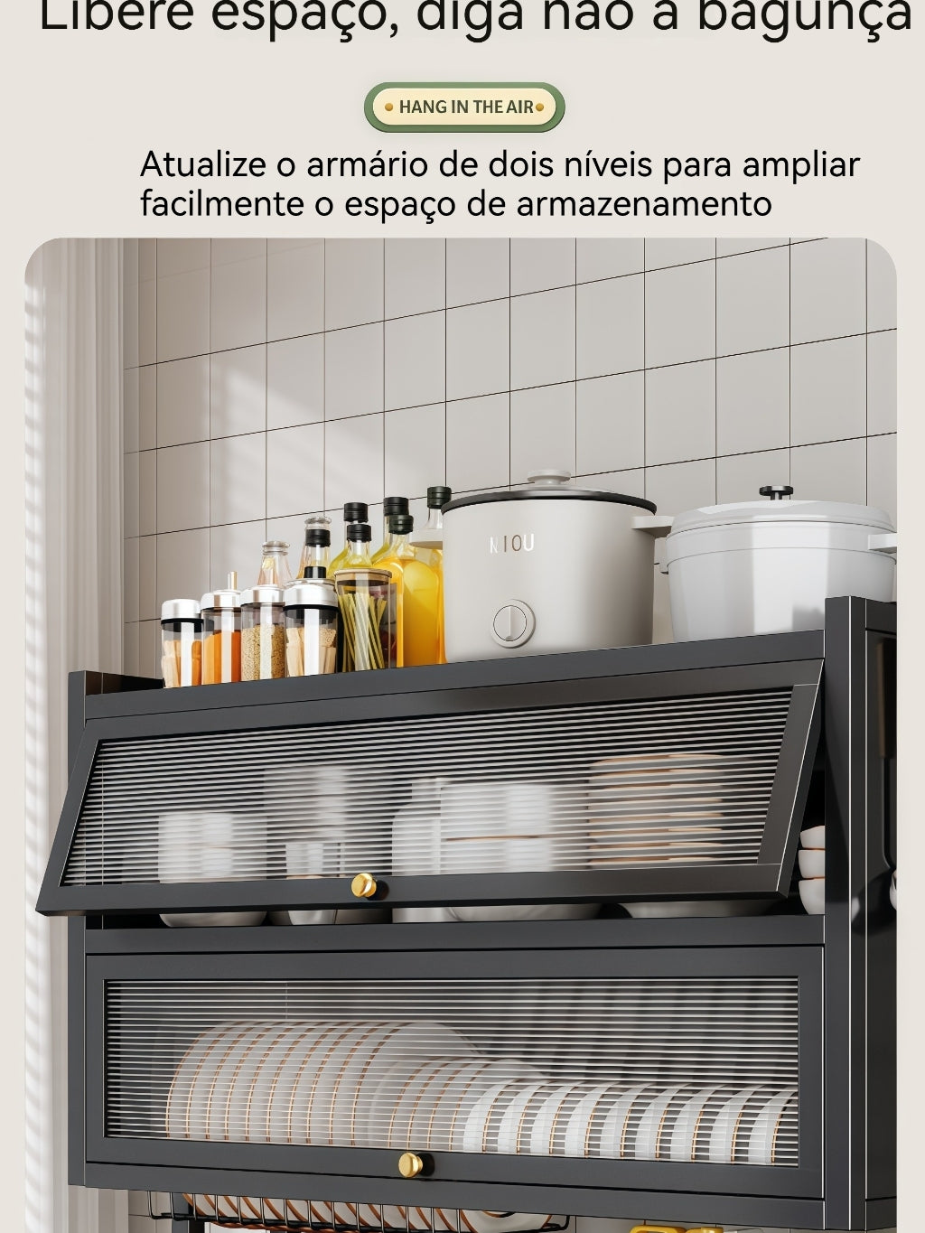 Escorredor De Louça 65/85cm Cozinha Suspensa Modula Pia Rack Organizador Estante poeira porta armário