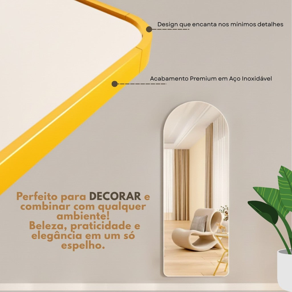 Espelho Grande 150x50 cm, Corpo Inteiro, Compacto e Sofisticado
