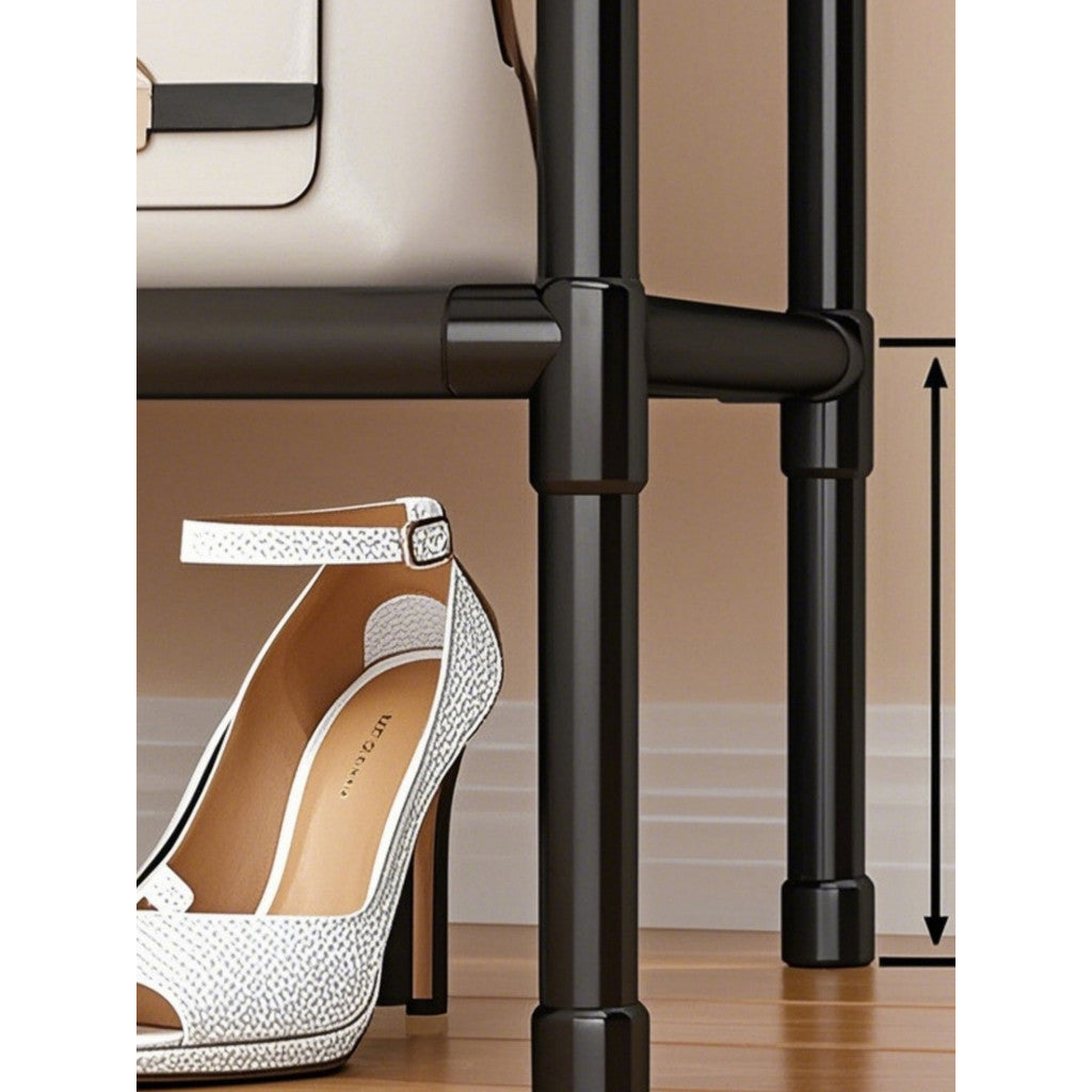 Cabideiro Arara para Chão Organizador Guarda-Roupas com Sapateira Multiuso - Portátil Economiza Espaço